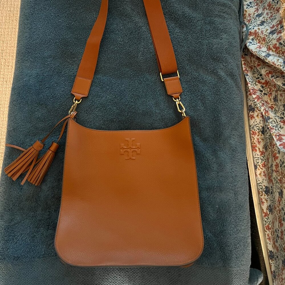 Tory Burch brown Thea Web Shoulder Bag